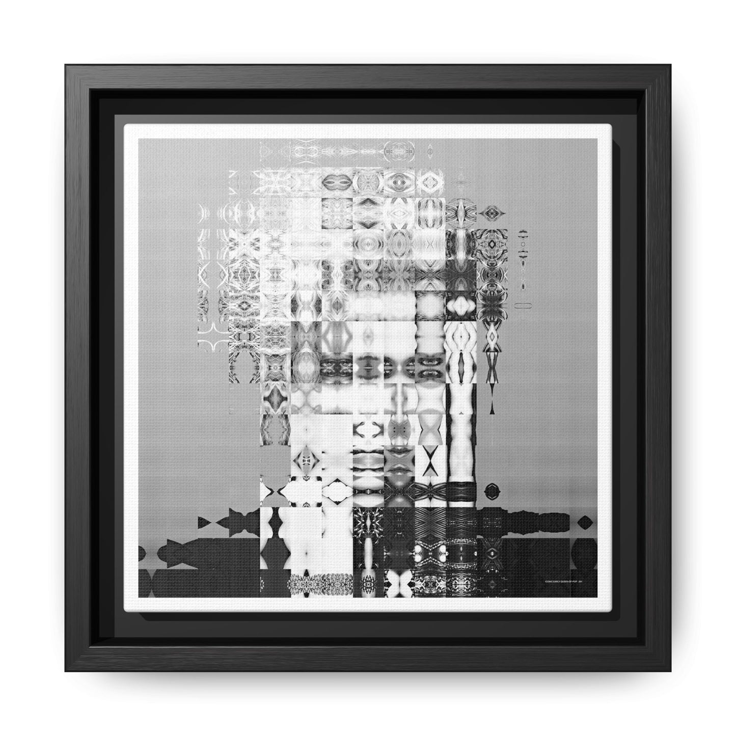 Iconic Early Queen-of-Pop Abstract Portrait Collage Art — Matte Canvas, Framed (Multi-color options)