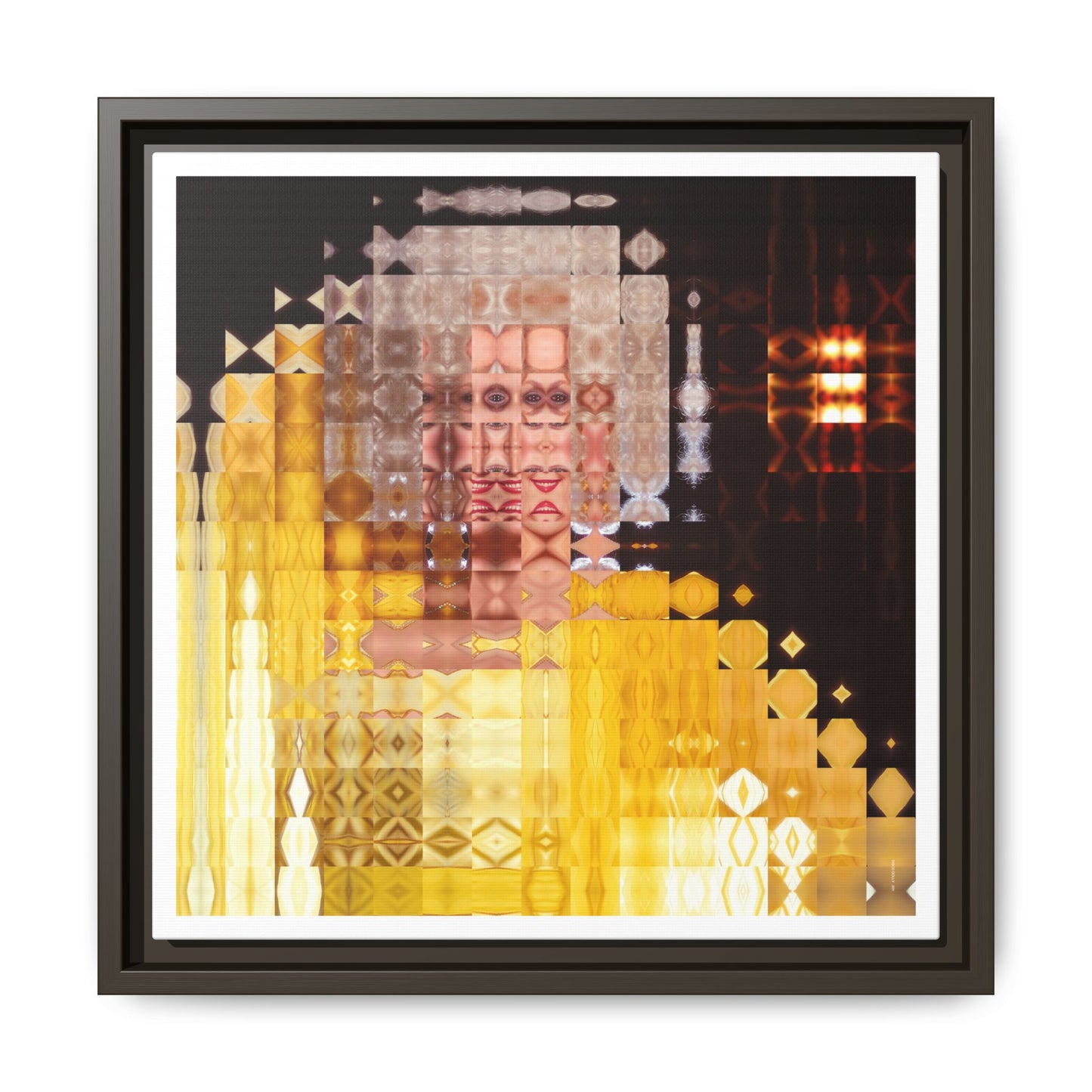 Disco Dolly Abstract Portrait Collage Art — Matte Canvas, Framed (Multi-color options)