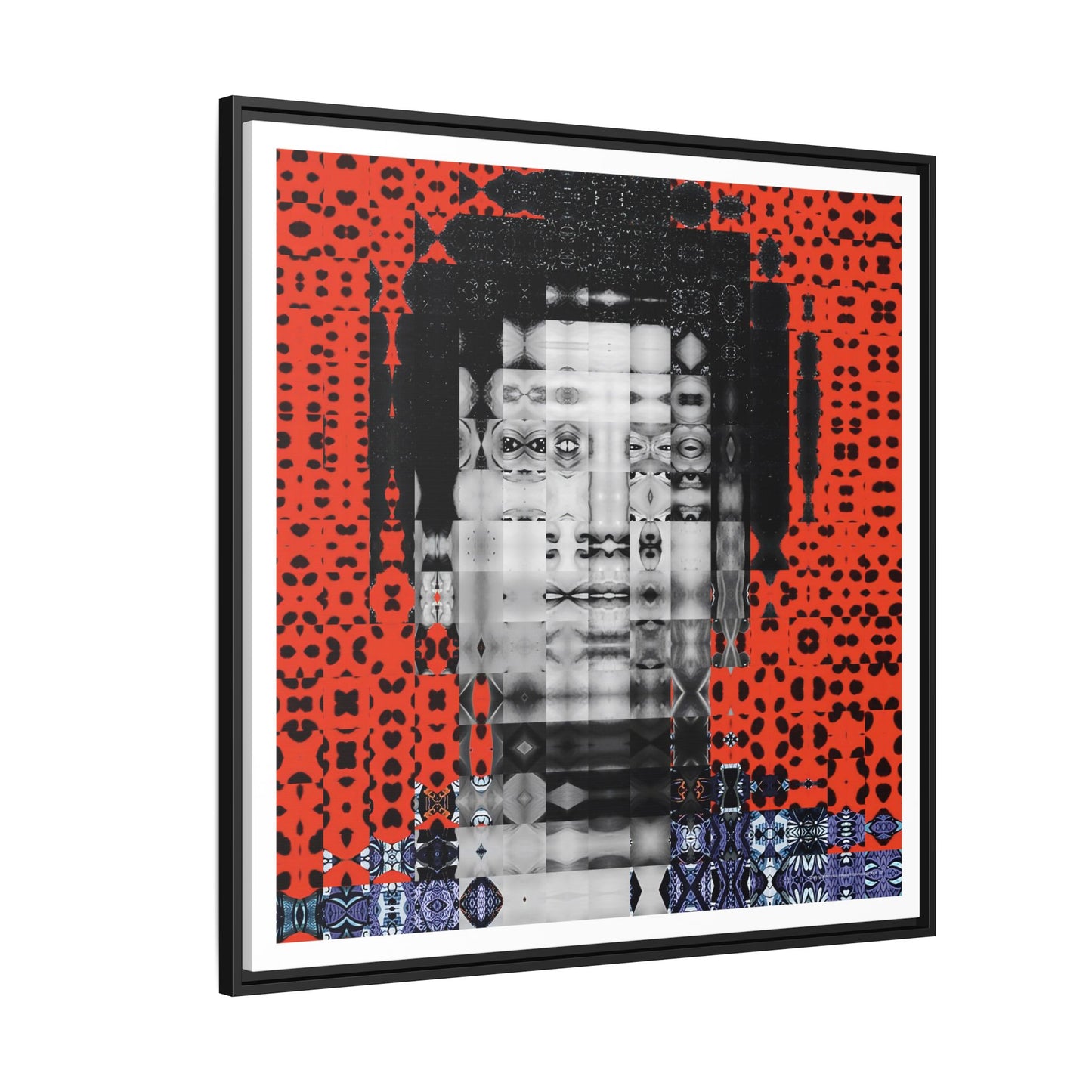 Iconic Foundational Feminist icon Audre Lorde Abstract Portrait Collage Art — Matte Canvas, Framed (Multi-color options)