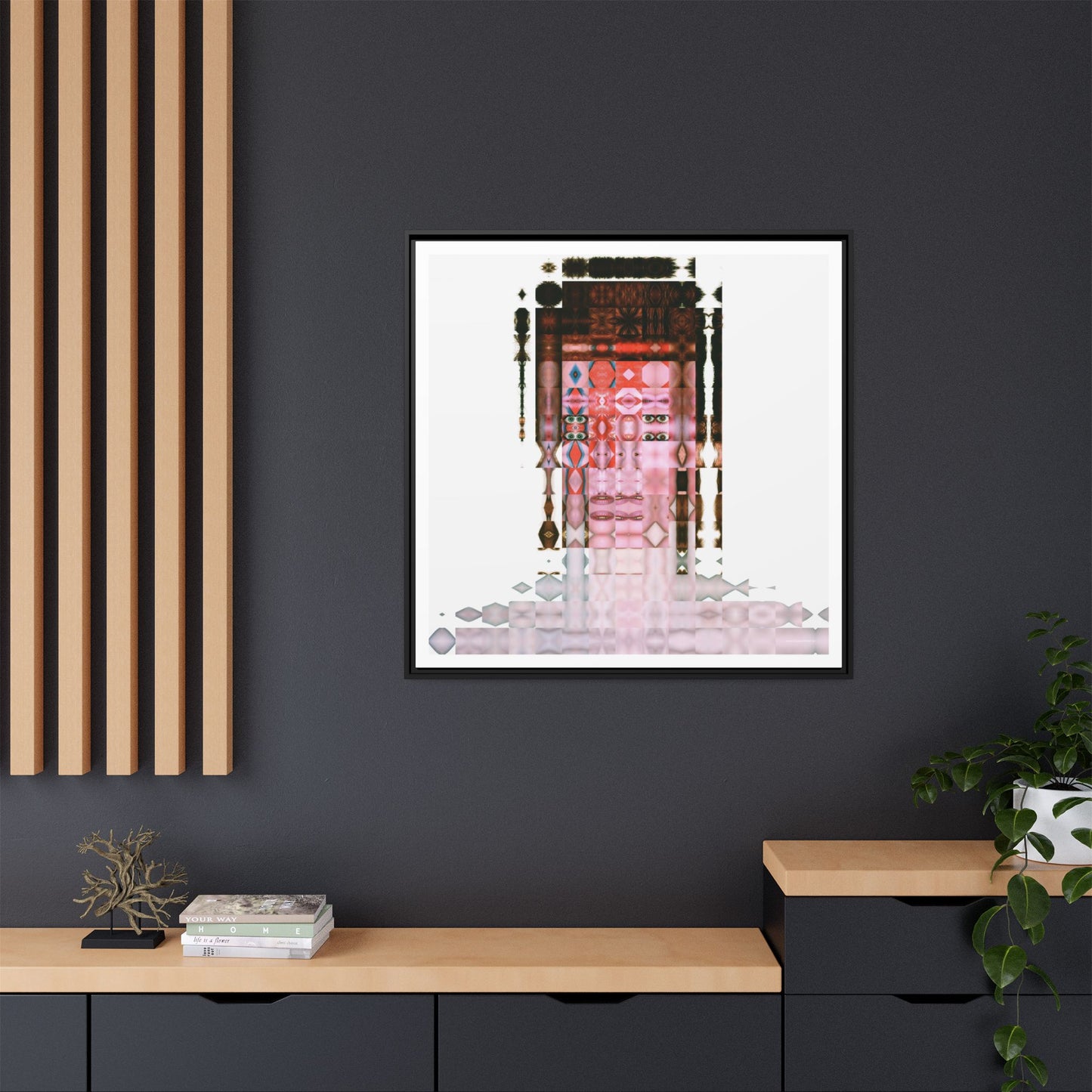 Iconic 70s Glam Rocker Abstract Portrait Collage Art — Matte Canvas, Framed (Multi-color options)