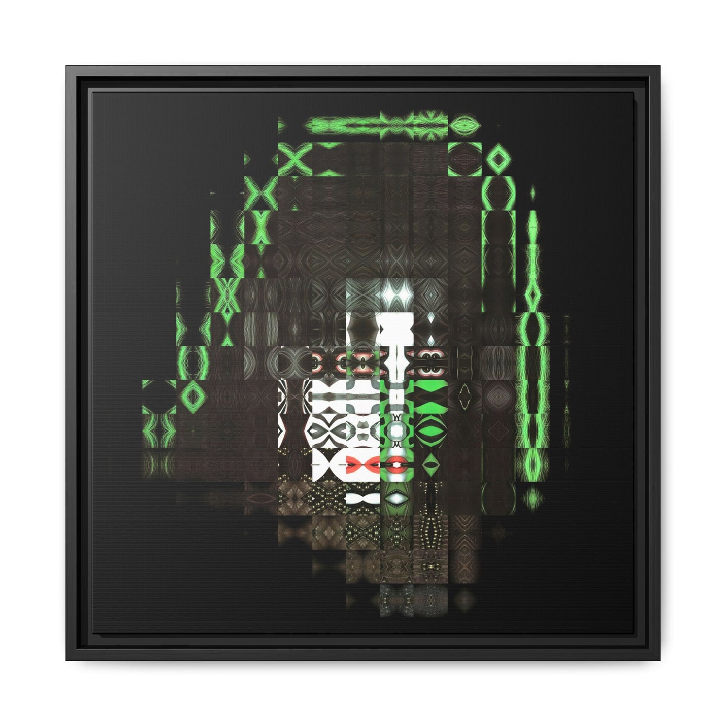 Knights In Satan's Service, Catman Abstract Portrait Collage Art — Matte Canvas, Framed (Multi-color options)
