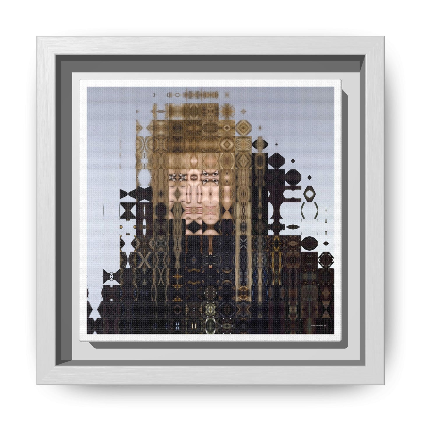Iconic Goblin King Abstract Portrait Collage Art — Matte Canvas, Framed (Multi-color options)