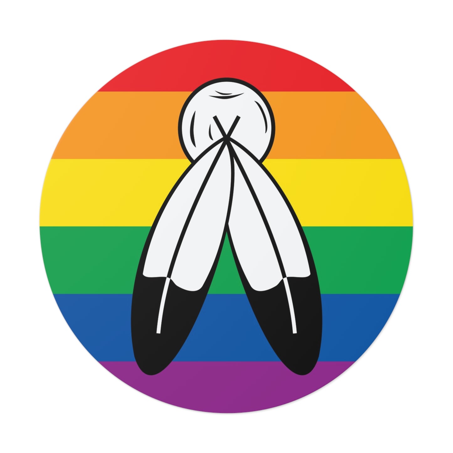 Two-Spirit Rainbow Pride Flag Vinyl Stickers