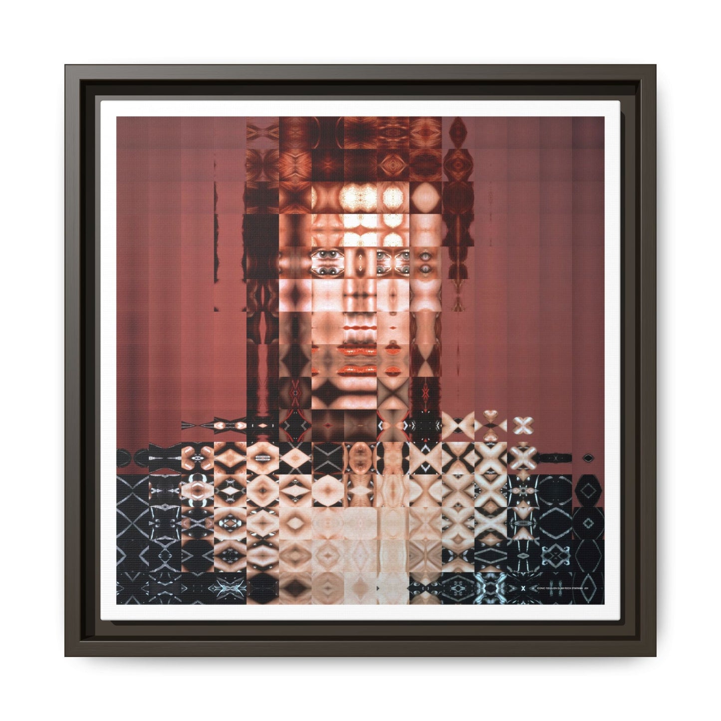 Iconic 70s Alien Glam Rock Starman Abstract Portrait Collage Art — Matte Canvas, Framed (Multi-color options)