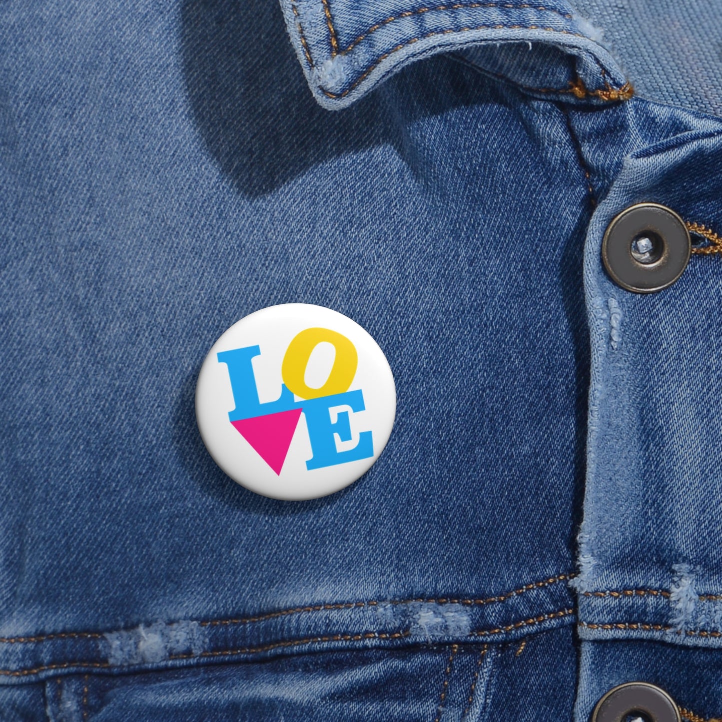 LOVE Pansexual Pride Colors Pin Button