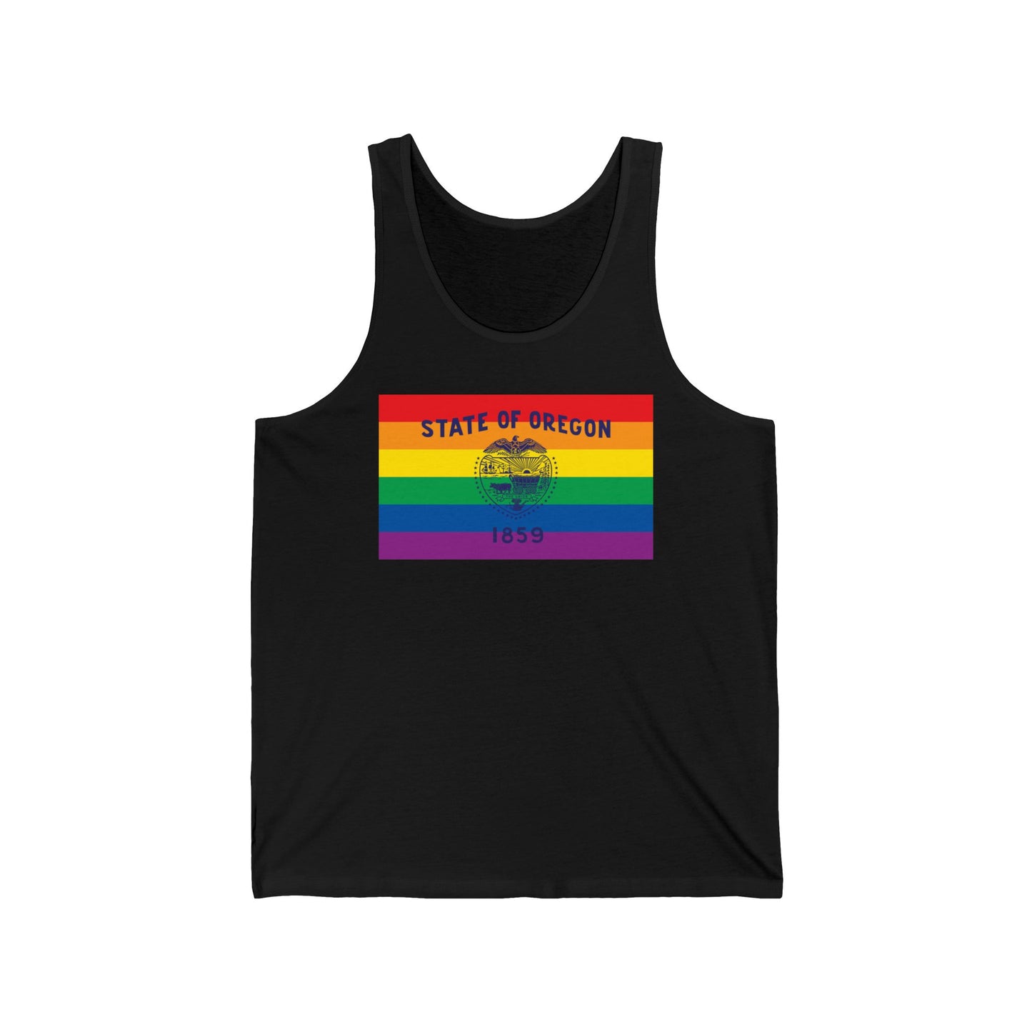 Oregon Rainbow Pride Flag Jersey Tank
