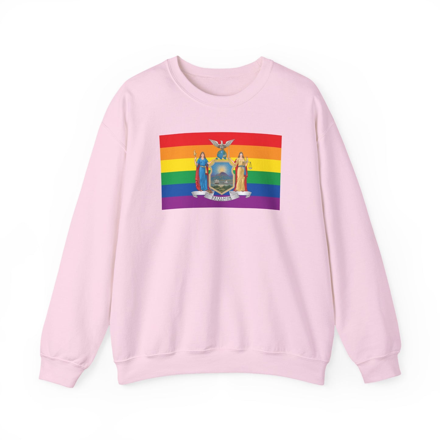 New York Rainbow Pride Flag Unisex Crewneck Sweatshirt—White, Black or Light Pink
