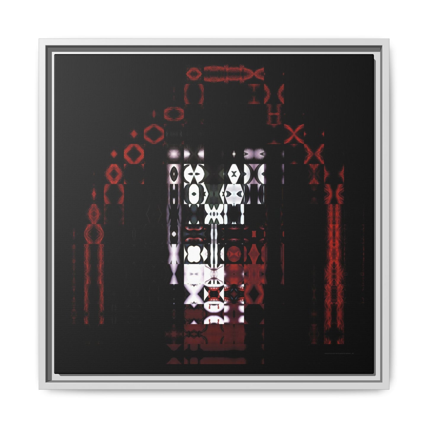 Knights In Satan's Service, Demon Abstract Portrait Collage Art — Matte Canvas, Framed (Multi-color options)