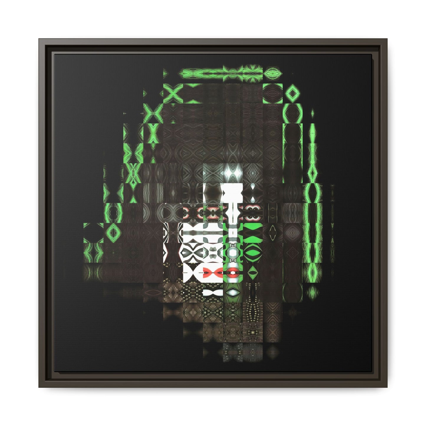 Knights In Satan's Service, Catman Abstract Portrait Collage Art — Matte Canvas, Framed (Multi-color options)