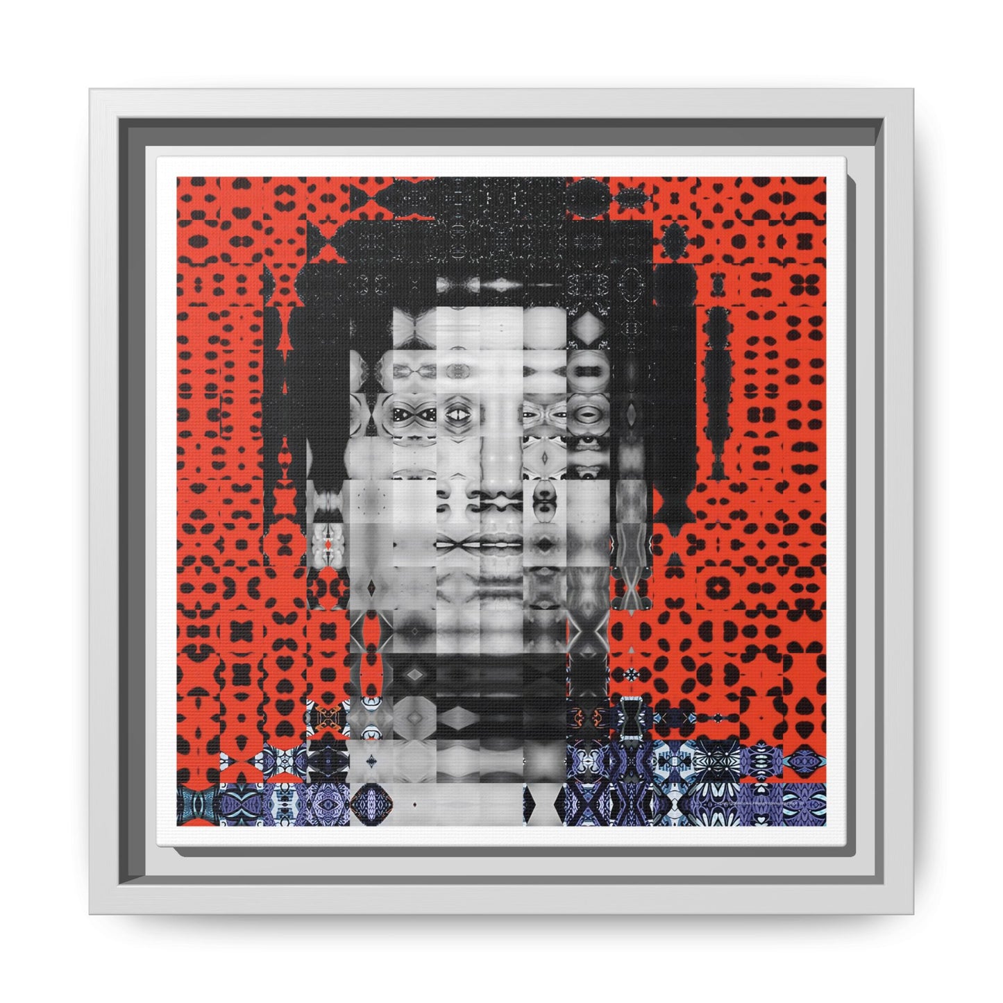 Iconic Foundational Feminist icon Audre Lorde Abstract Portrait Collage Art — Matte Canvas, Framed (Multi-color options)