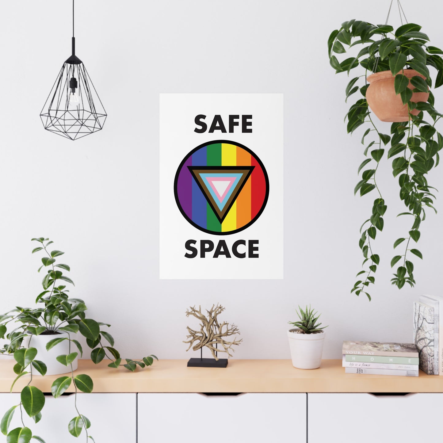 SAFE SPACE Poster - rainbow triangle deco