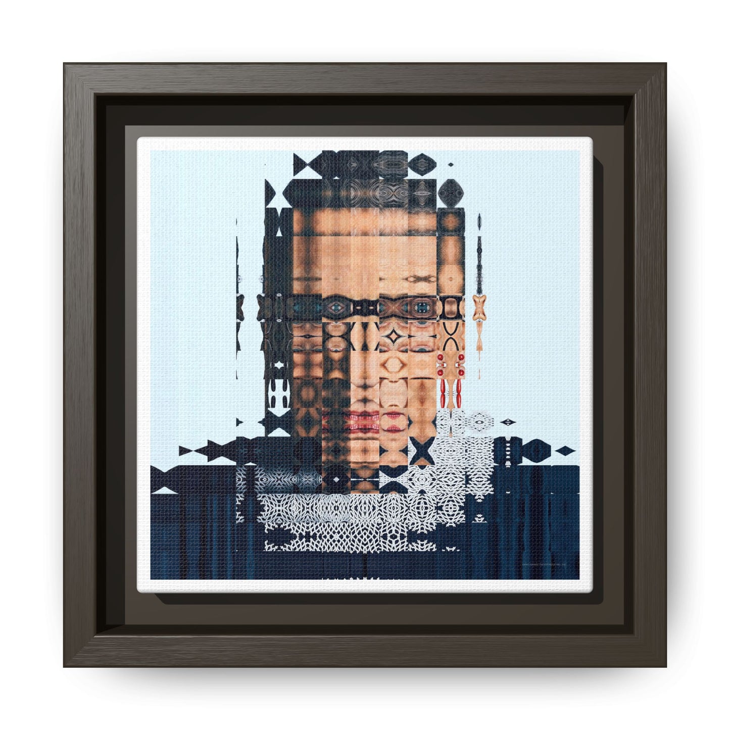 Iconic Feminist, The Notorious RBG, Ruth Bader Ginsburg Abstract Portrait Collage Art — Matte Canvas, Framed (Multi-color options)