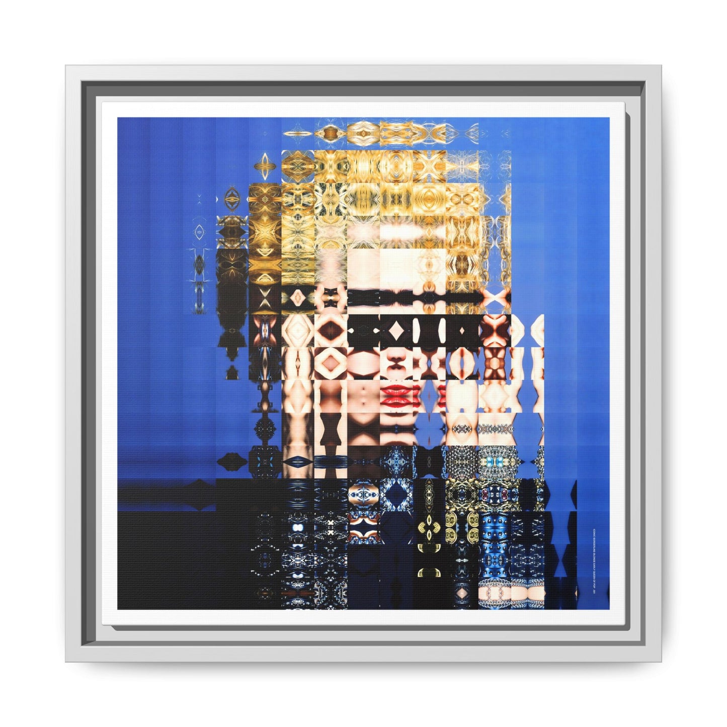 Iconic Borderline-Blonde Early Queen of Pop Abstract Portrait Collage Art — Matte Canvas, Framed (Multi-color options)