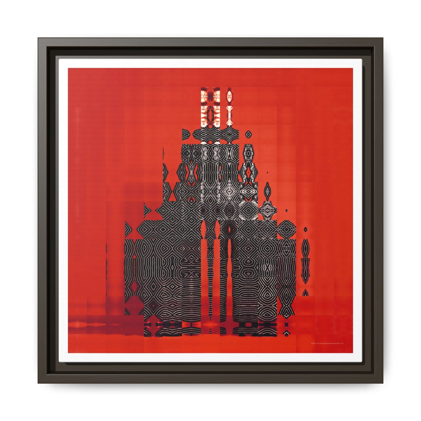 Iconic 70s Alien Glam Rocker Spacesuit Abstract Portrait Collage Art — Matte Canvas, Framed (Multi-color options)