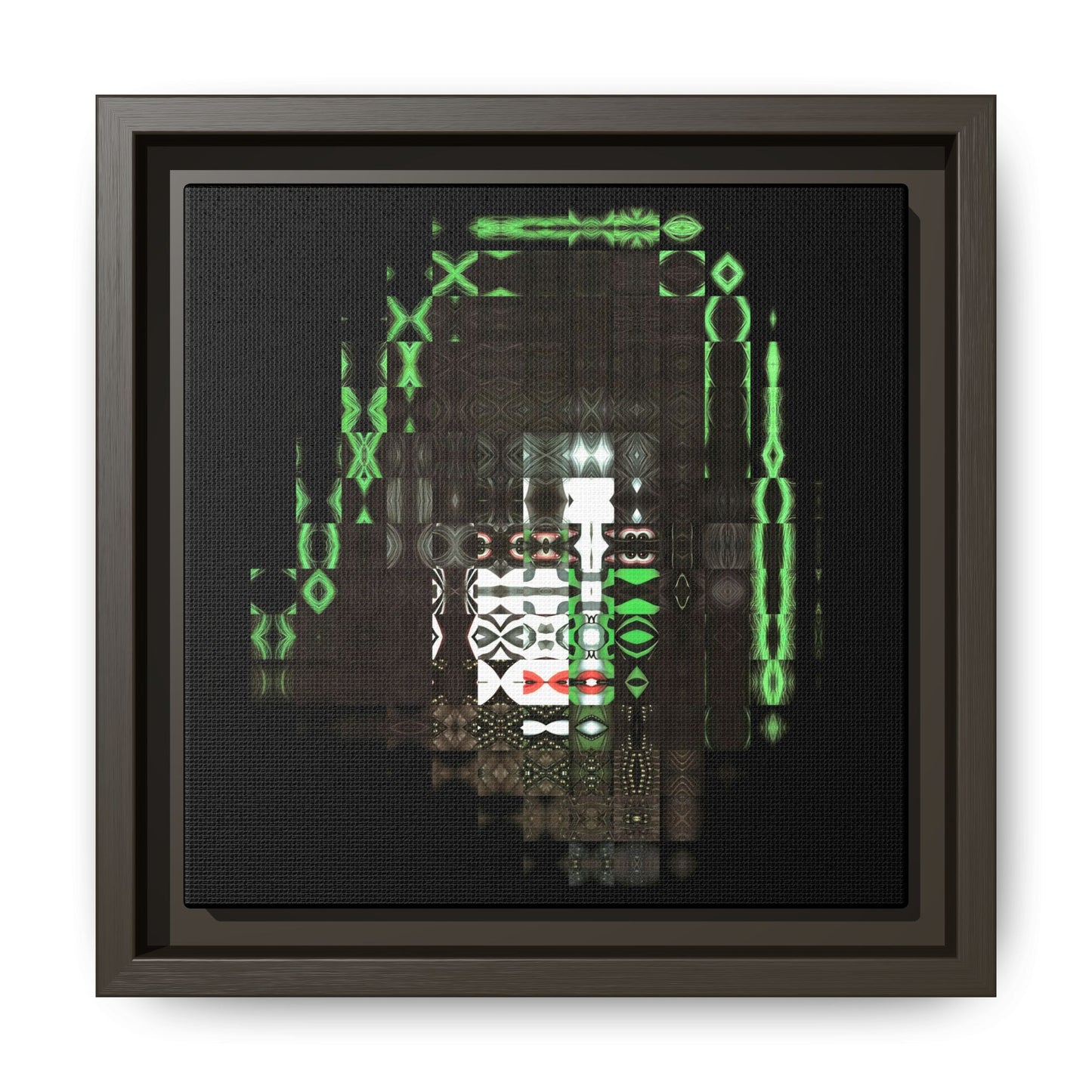 Knights In Satan's Service, Catman Abstract Portrait Collage Art — Matte Canvas, Framed (Multi-color options)