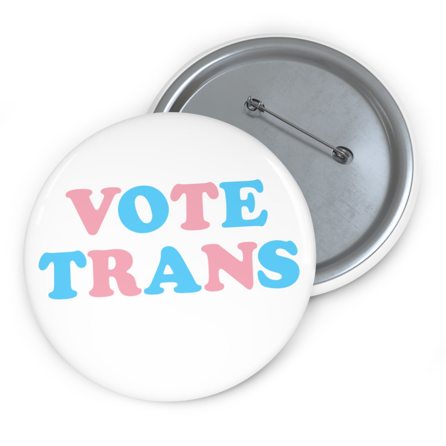VOTE TRANS Activism Pin Button, Transgender Pride Colors