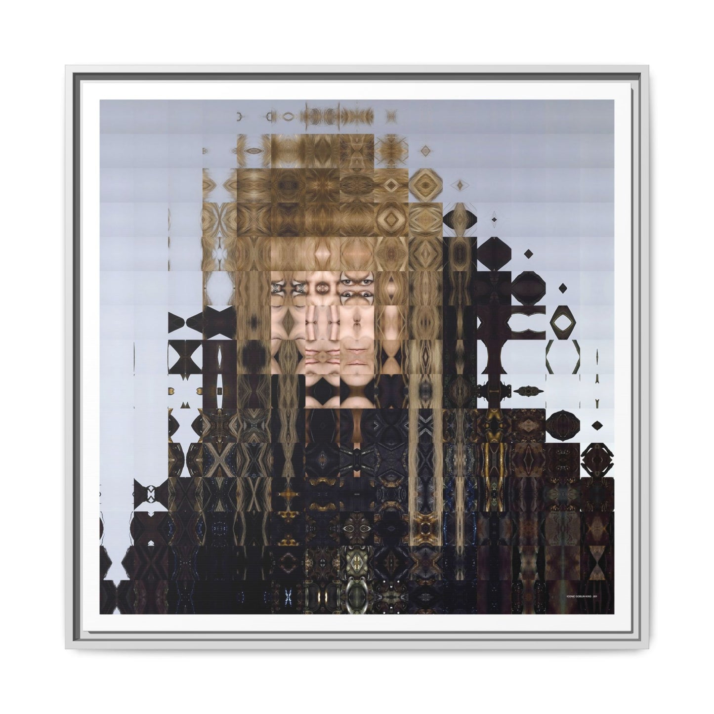 Iconic Goblin King Abstract Portrait Collage Art — Matte Canvas, Framed (Multi-color options)