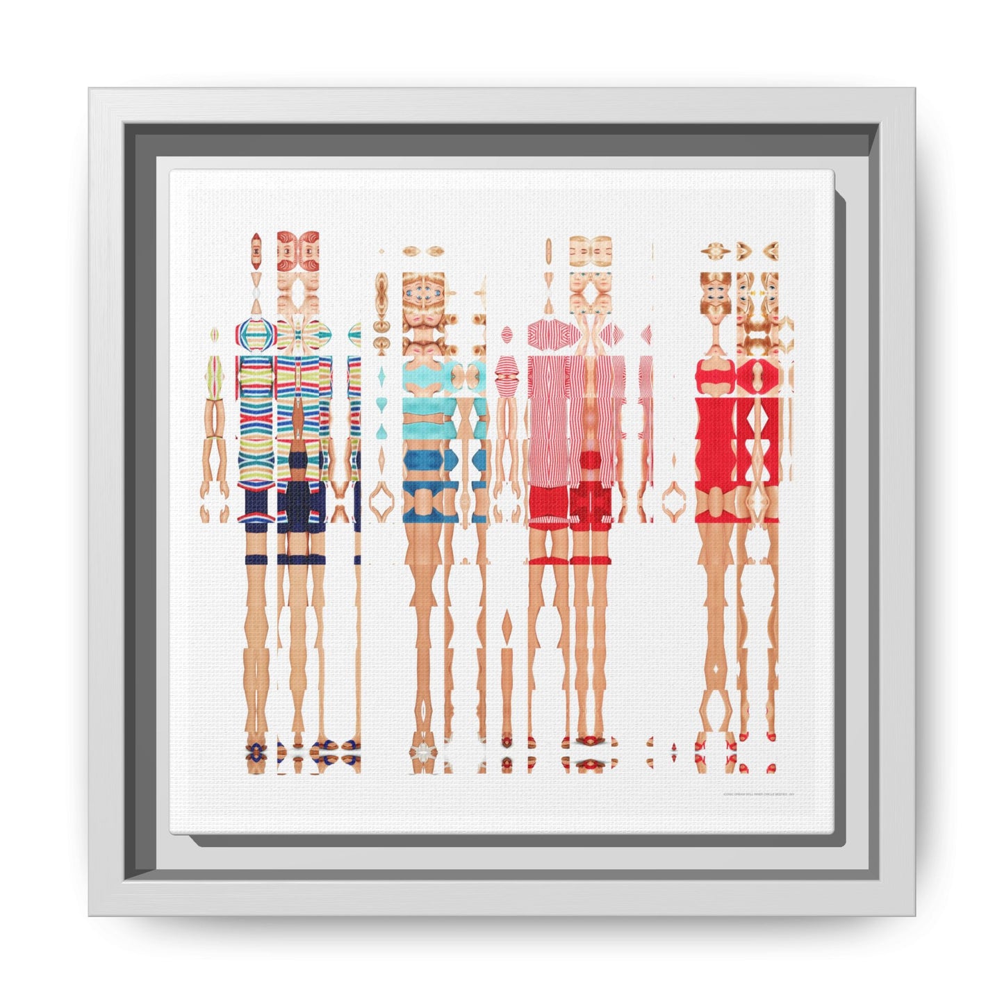 Iconic Dream Doll Inner Circle Besties Abstract Portrait Collage Art — Matte Canvas, Framed (Multi-color options)