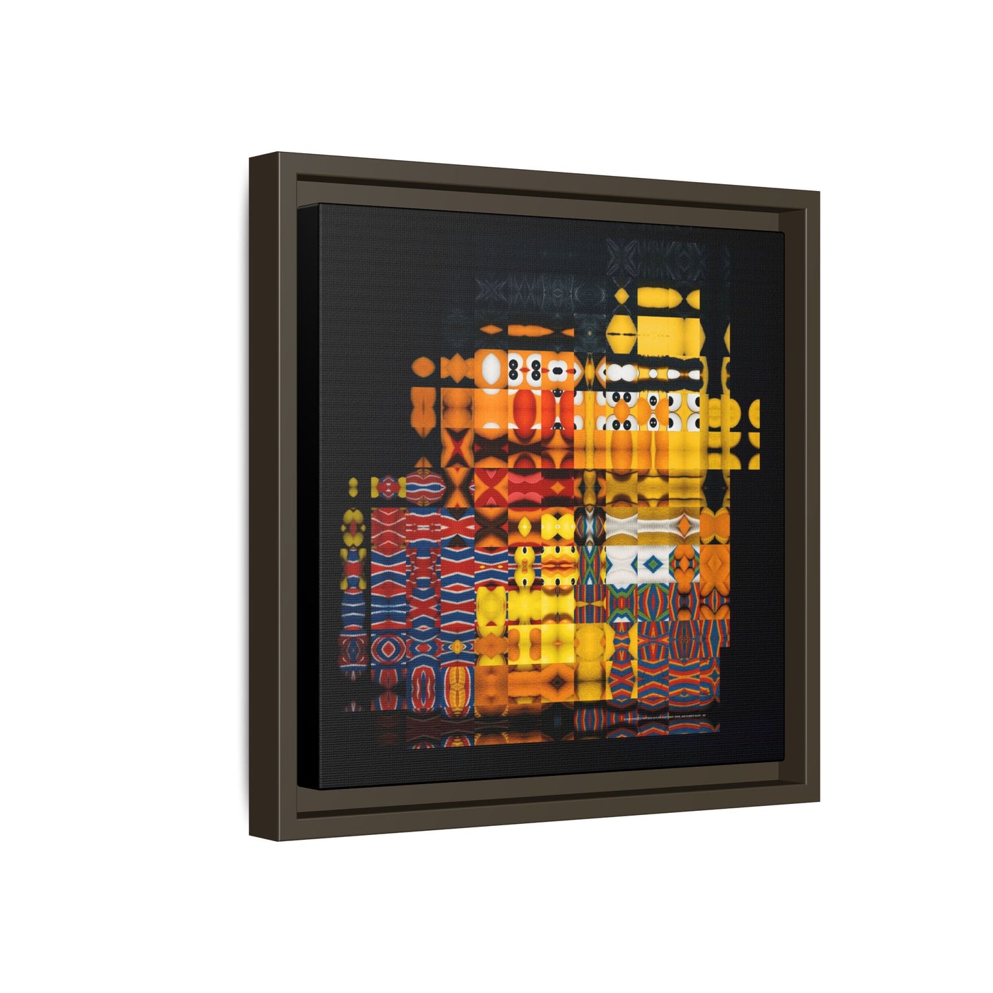 Iconic Domestic Partners in Plain Sight: Bert, Ernie, and Rubber Ducky Abstract Portrait Collage Art — Matte Canvas, Framed (Multi-color options)