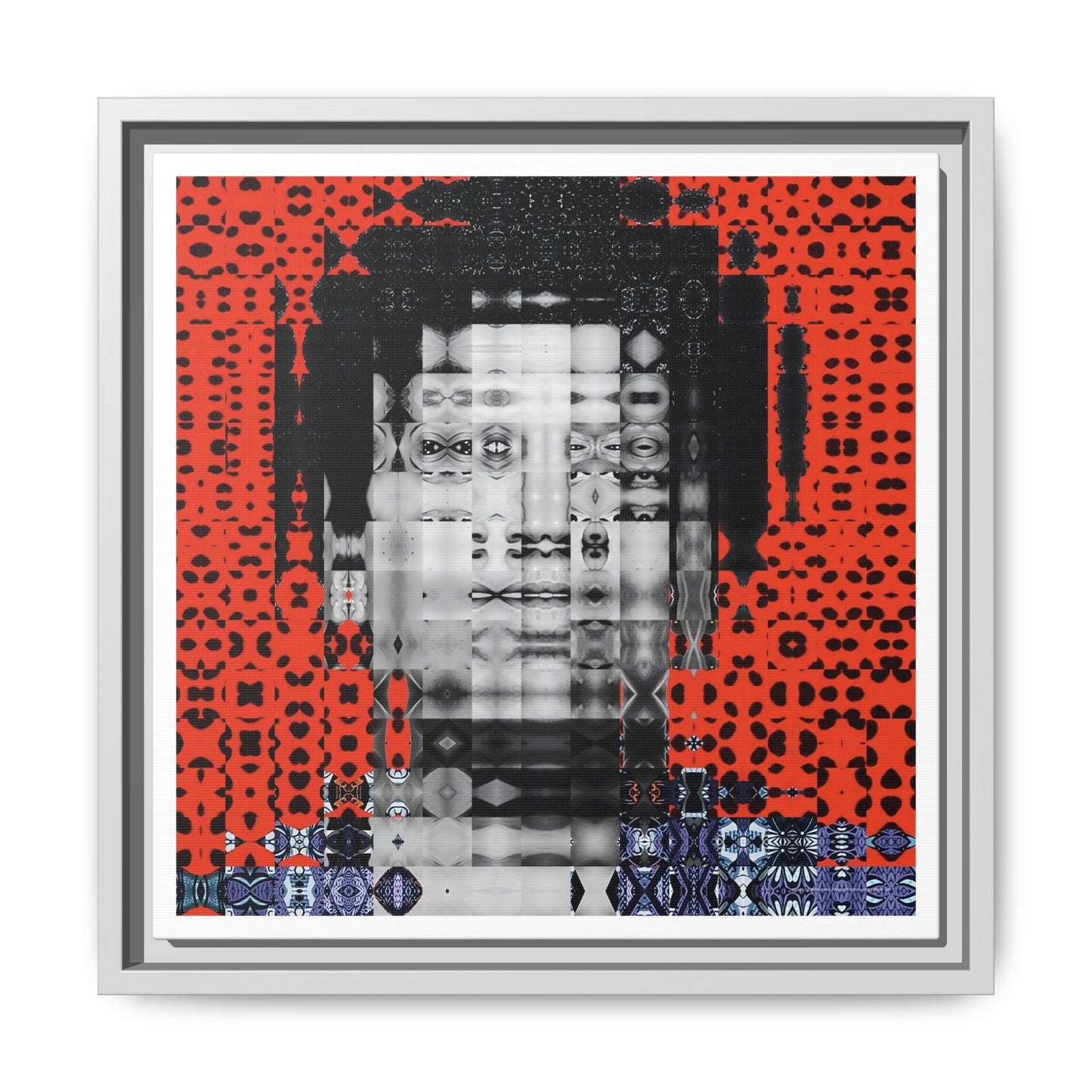 Iconic Foundational Feminist icon Audre Lorde Abstract Portrait Collage Art — Matte Canvas, Framed (Multi-color options)