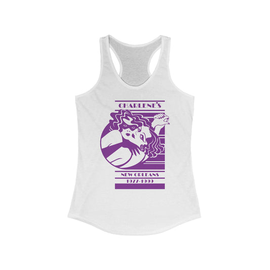 Charlene's New Orleans Tank Top - White with Purple Deco