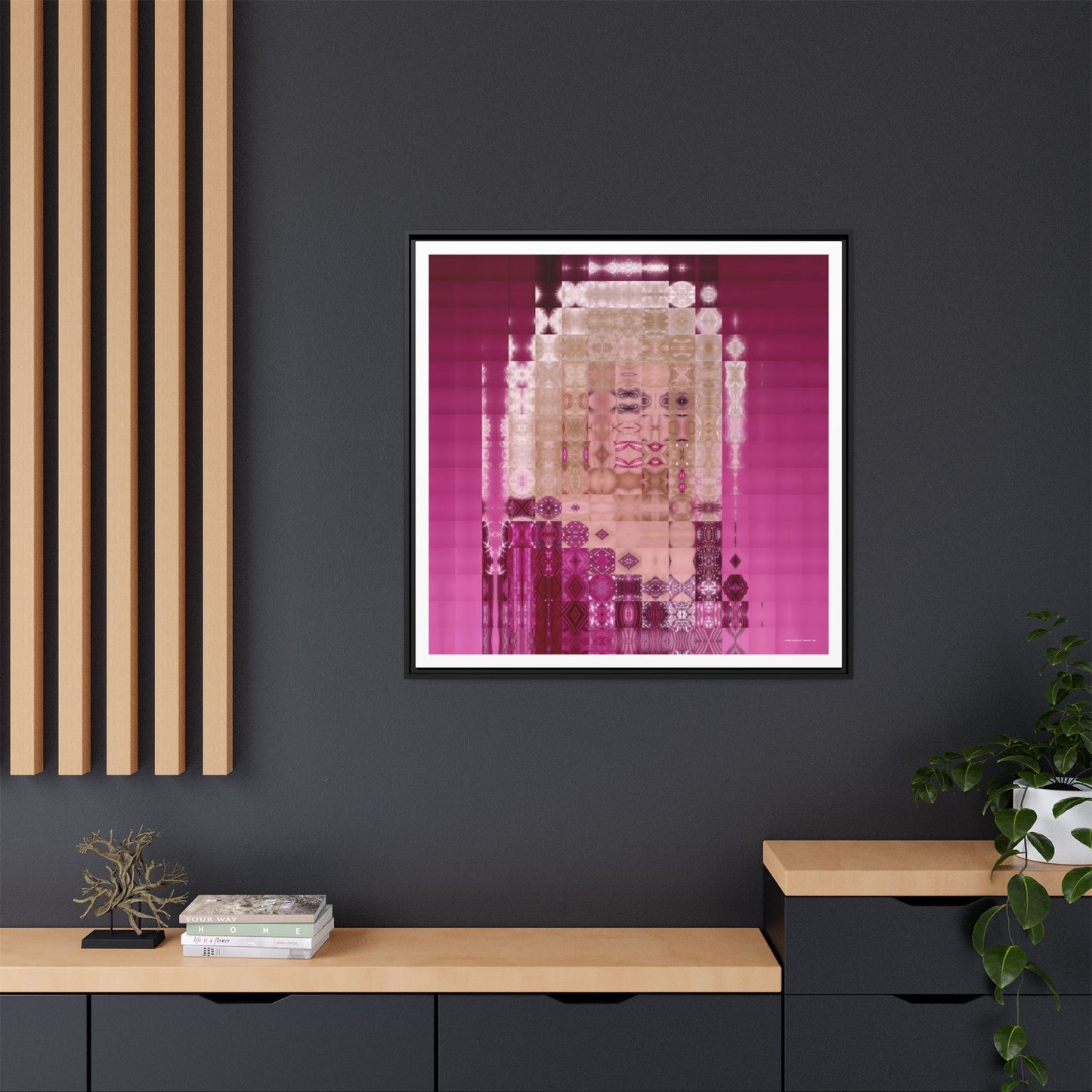 Iconic Queen of Country IV, Dolly Abstract Portrait Collage Art — Matte Canvas, Framed (Multi-color options)