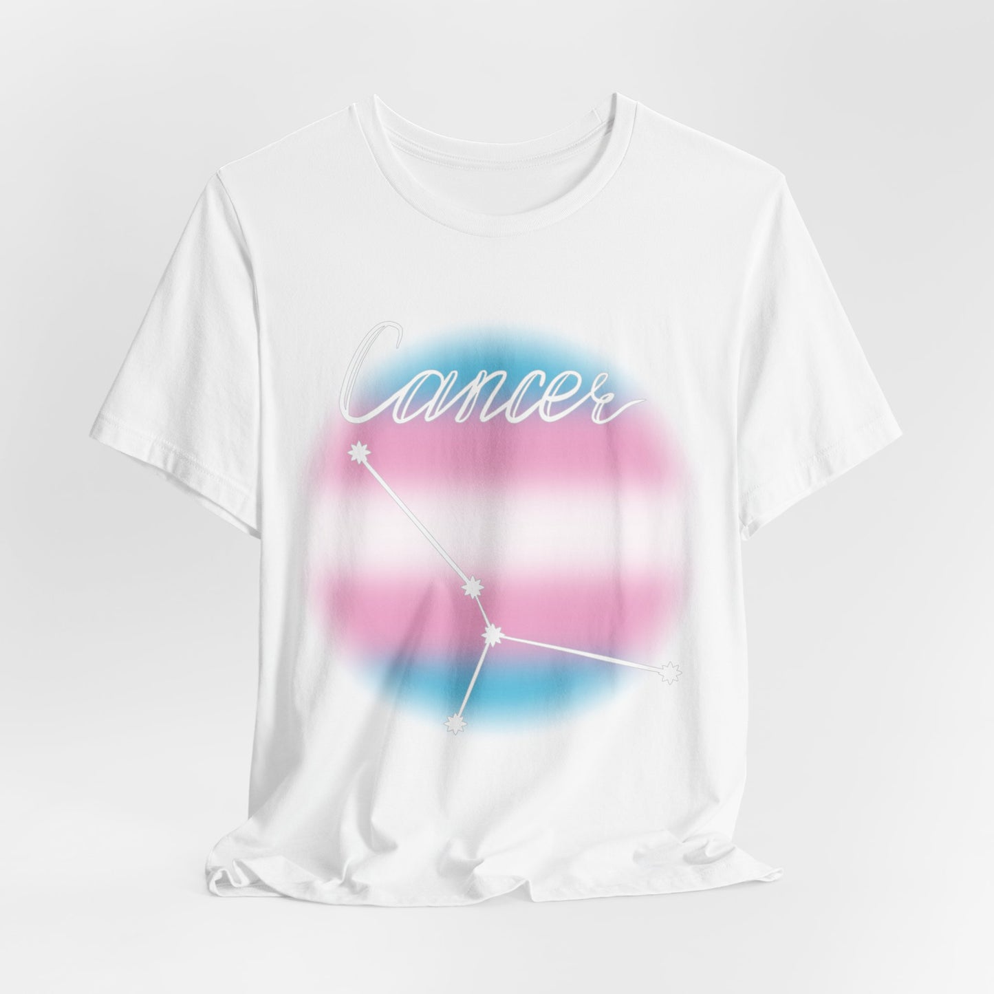 Cancer Constellation T-shirt, Astrology, Transgender Pride Flag