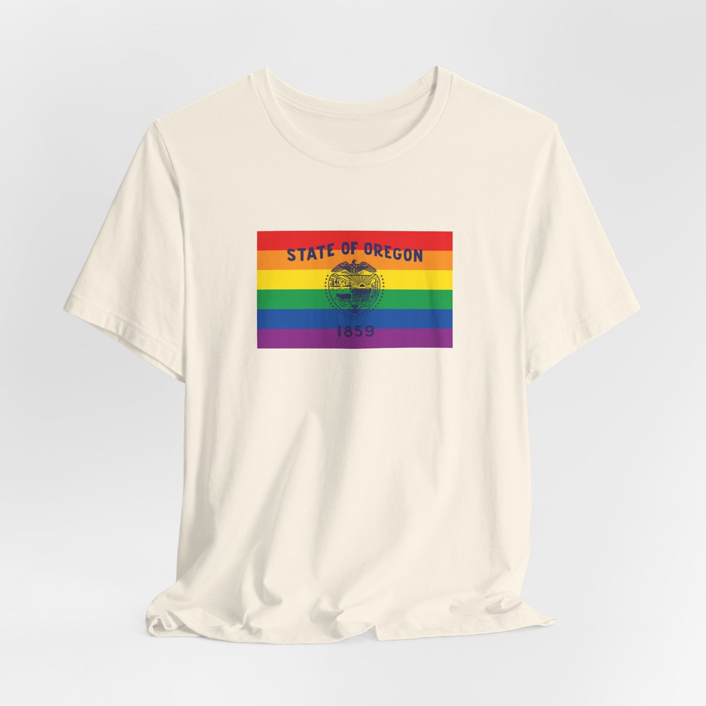 Oregon Rainbow Pride Flag T-shirt, Several Color Options