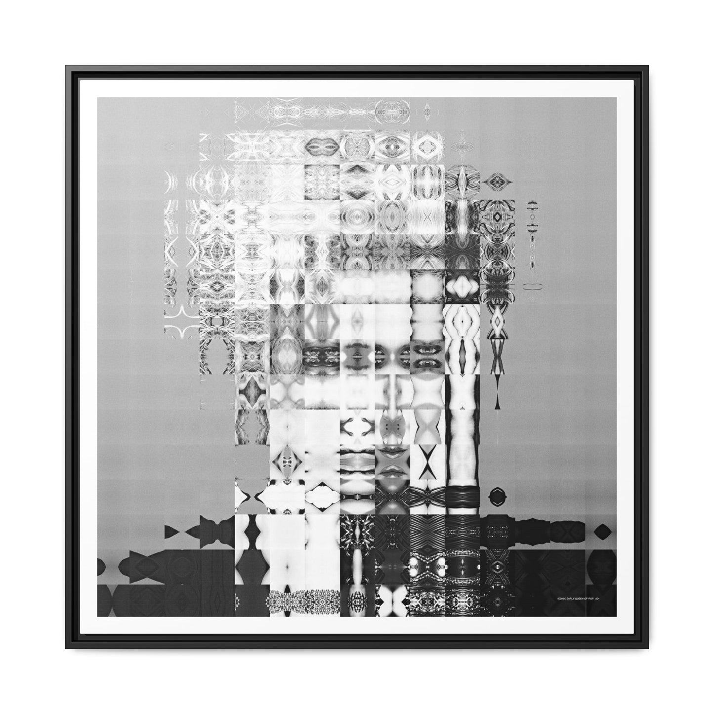 Iconic Early Queen-of-Pop Abstract Portrait Collage Art — Matte Canvas, Framed (Multi-color options)