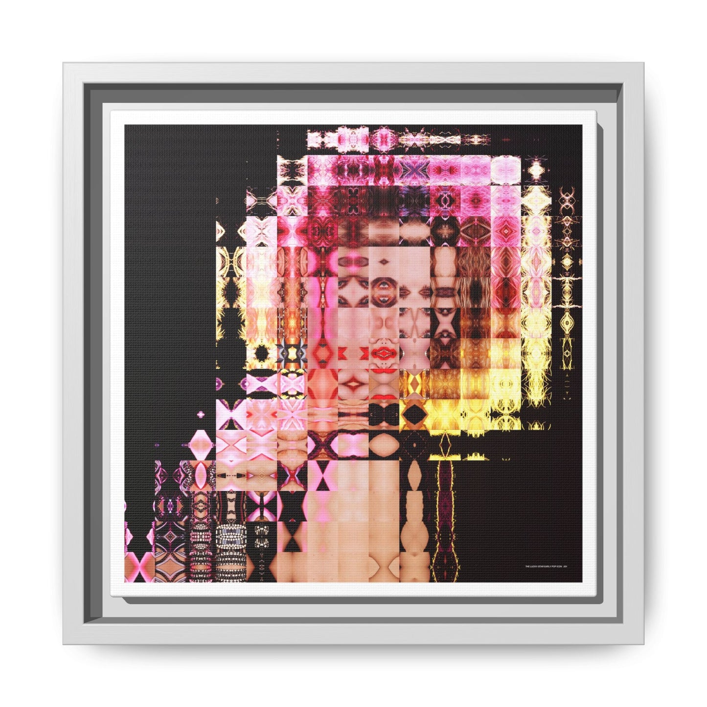 The Lucky-Star Early Pop Icon Abstract Portrait Collage Art — Matte Canvas, Framed (Multi-color options)