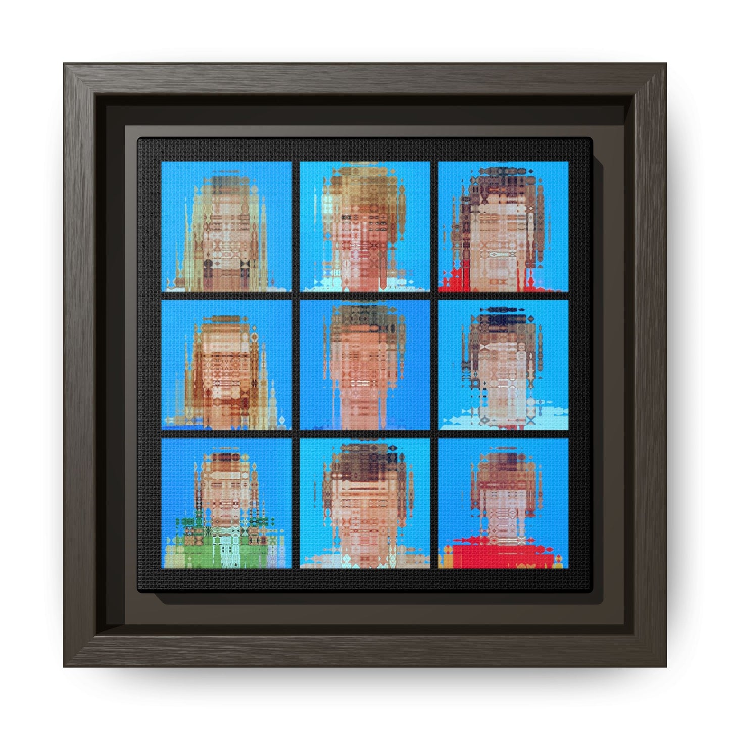 America’s Iconic Mid-Century TV Family Abstract Portrait Collage Art — Matte Canvas, Framed (Multi-color options)