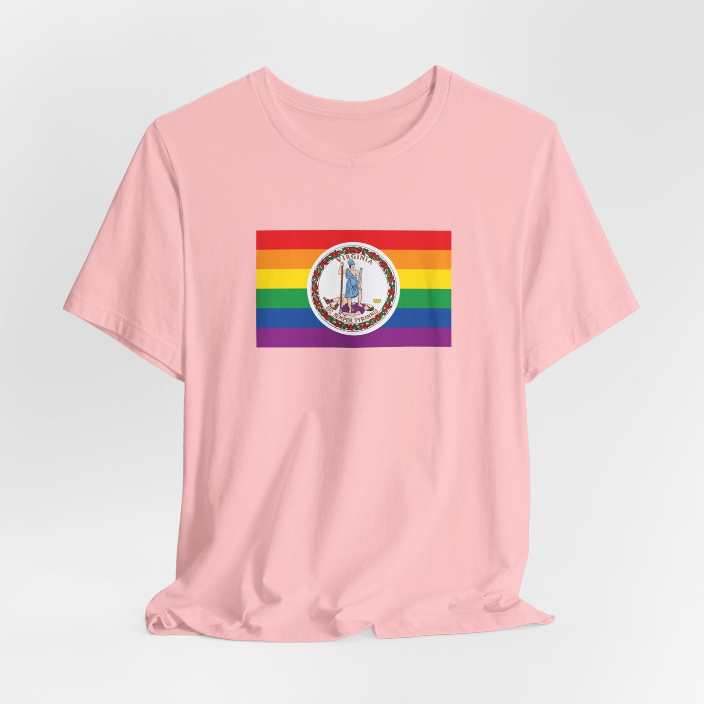 Virginia Rainbow Pride Flag T-shirt, Several Color Options