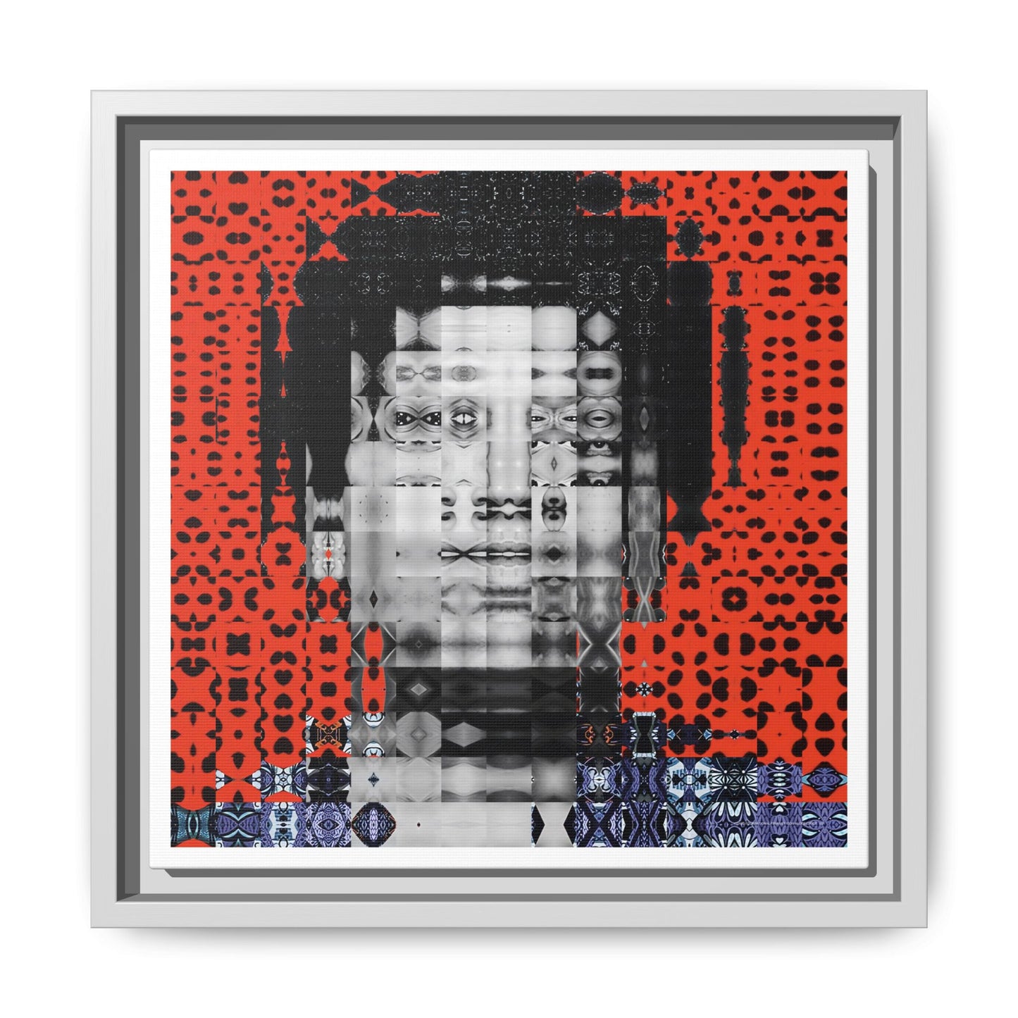Iconic Foundational Feminist icon Audre Lorde Abstract Portrait Collage Art — Matte Canvas, Framed (Multi-color options)