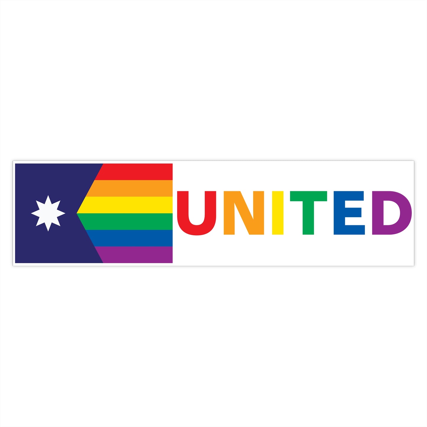 Minnesota Rainbow Pride Flag "UNITED" Bumper Sticker