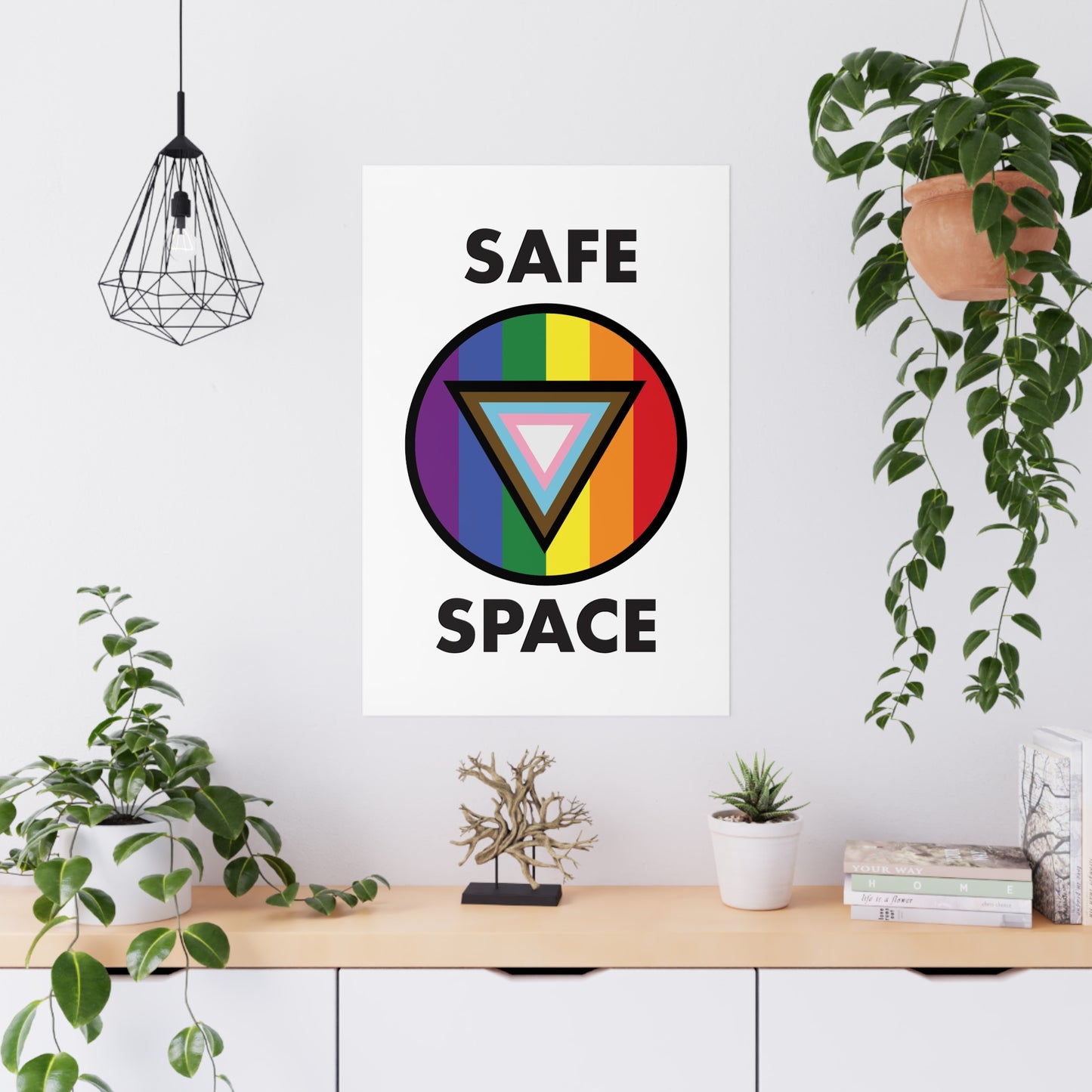 SAFE SPACE Poster - rainbow triangle deco