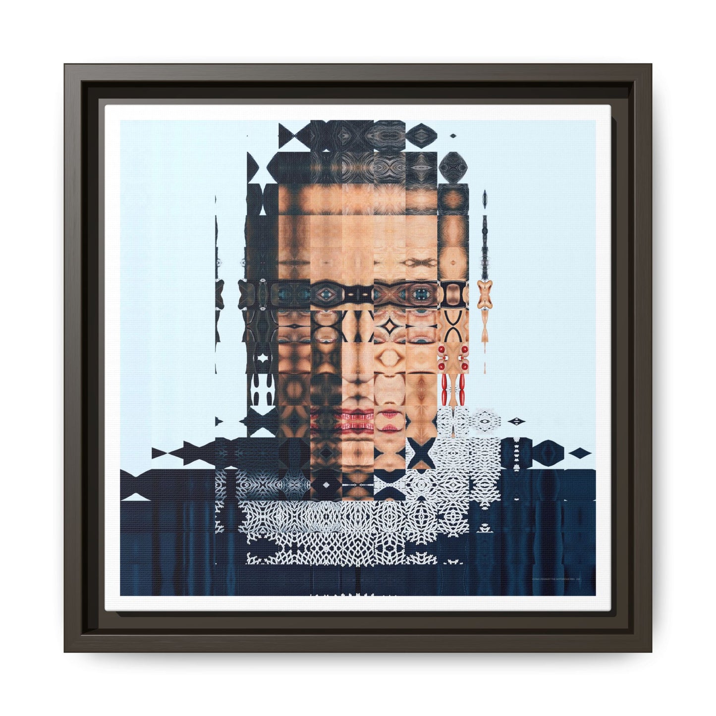 Iconic Feminist, The Notorious RBG, Ruth Bader Ginsburg Abstract Portrait Collage Art — Matte Canvas, Framed (Multi-color options)