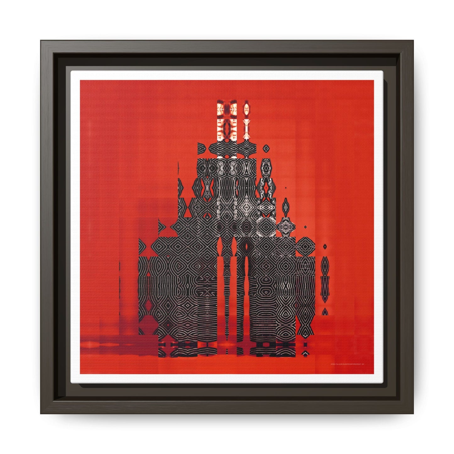 Iconic 70s Alien Glam Rocker Spacesuit Abstract Portrait Collage Art — Matte Canvas, Framed (Multi-color options)