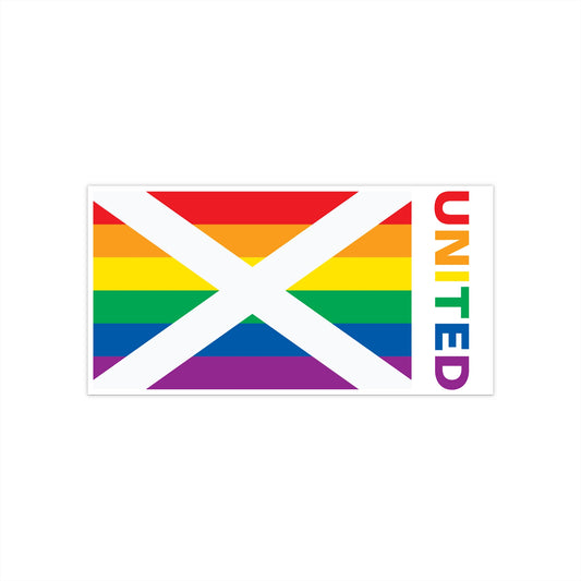 Alabama Rainbow Pride Flag "UNITED" Bumper Sticker