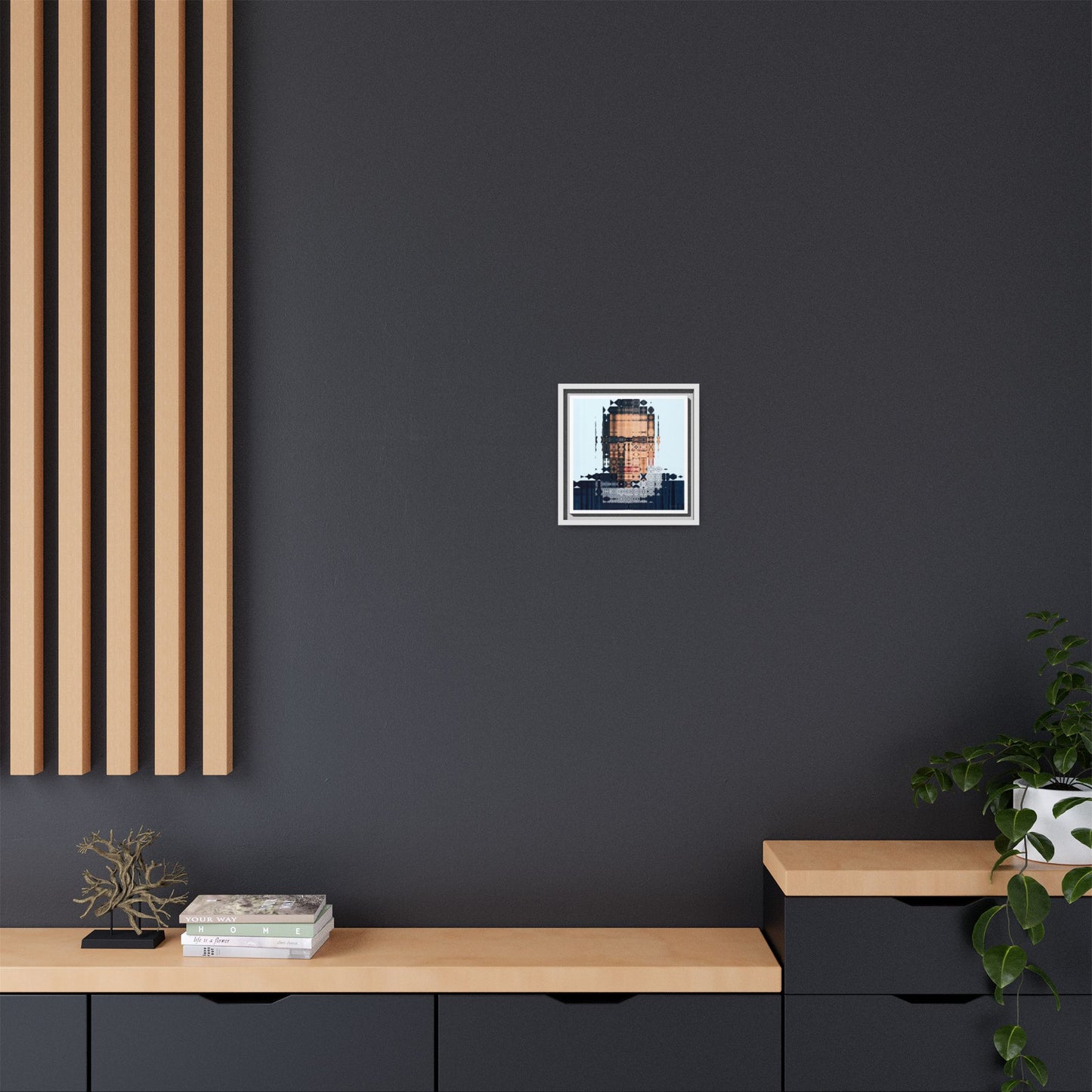 Iconic Feminist, The Notorious RBG, Ruth Bader Ginsburg Abstract Portrait Collage Art — Matte Canvas, Framed (Multi-color options)