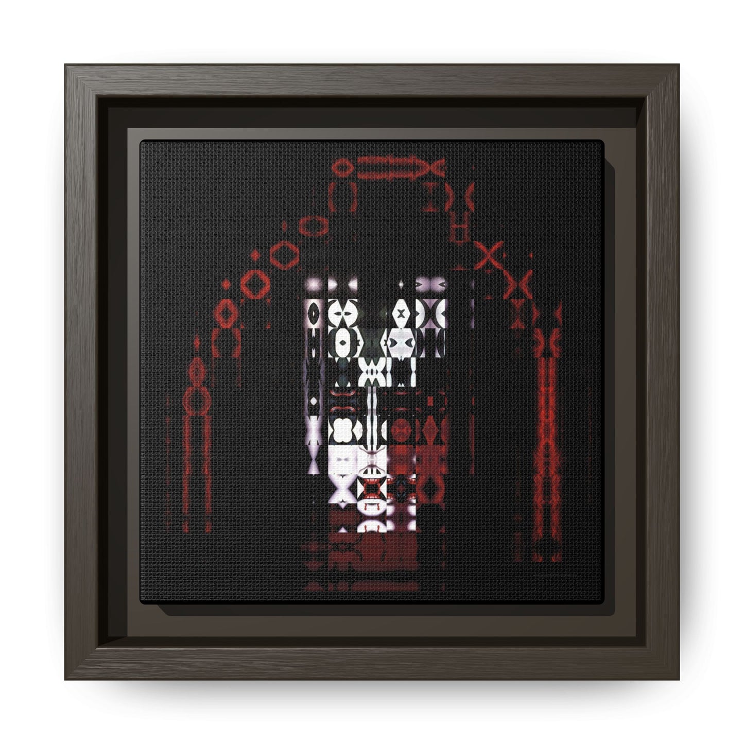 Knights In Satan's Service, Demon Abstract Portrait Collage Art — Matte Canvas, Framed (Multi-color options)