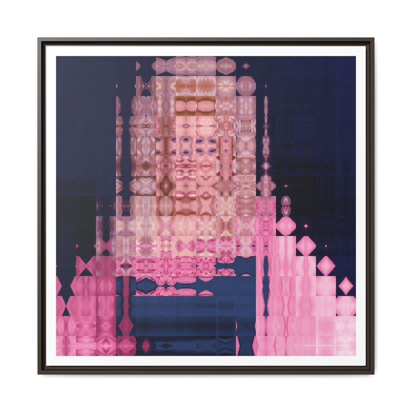 Iconic Big Blonde Wig Energy: Queen of Country Abstract Portrait Collage Art — Matte Canvas, Framed (Multi-color options)