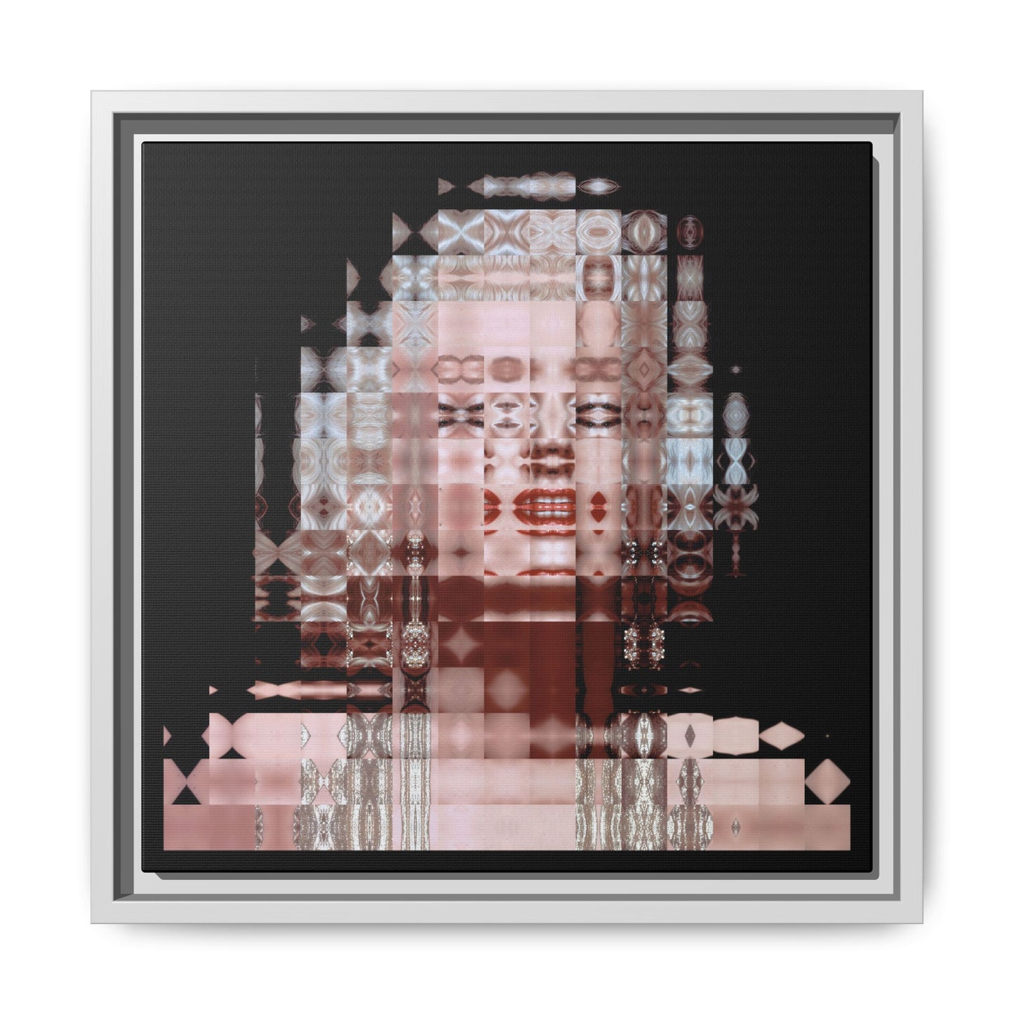 Iconic Movie Star Marilyn Monroe Abstract Portrait Collage Art — Matte Canvas, Framed (Multi-color options)