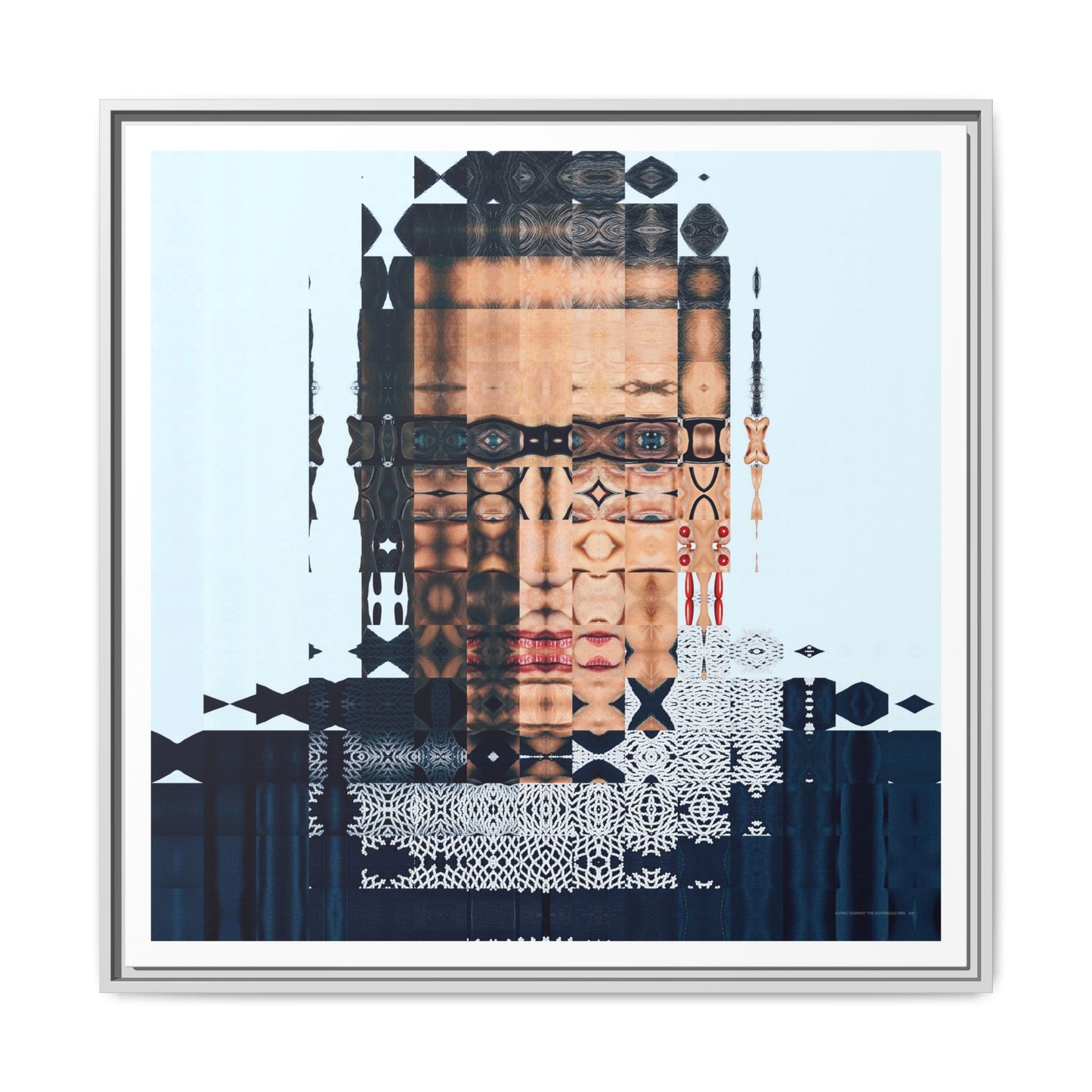 Iconic Feminist, The Notorious RBG, Ruth Bader Ginsburg Abstract Portrait Collage Art — Matte Canvas, Framed (Multi-color options)
