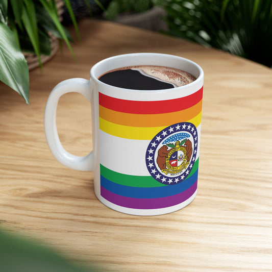 Missouri Rainbow Pride Flag "UNITED" Ceramic Mug