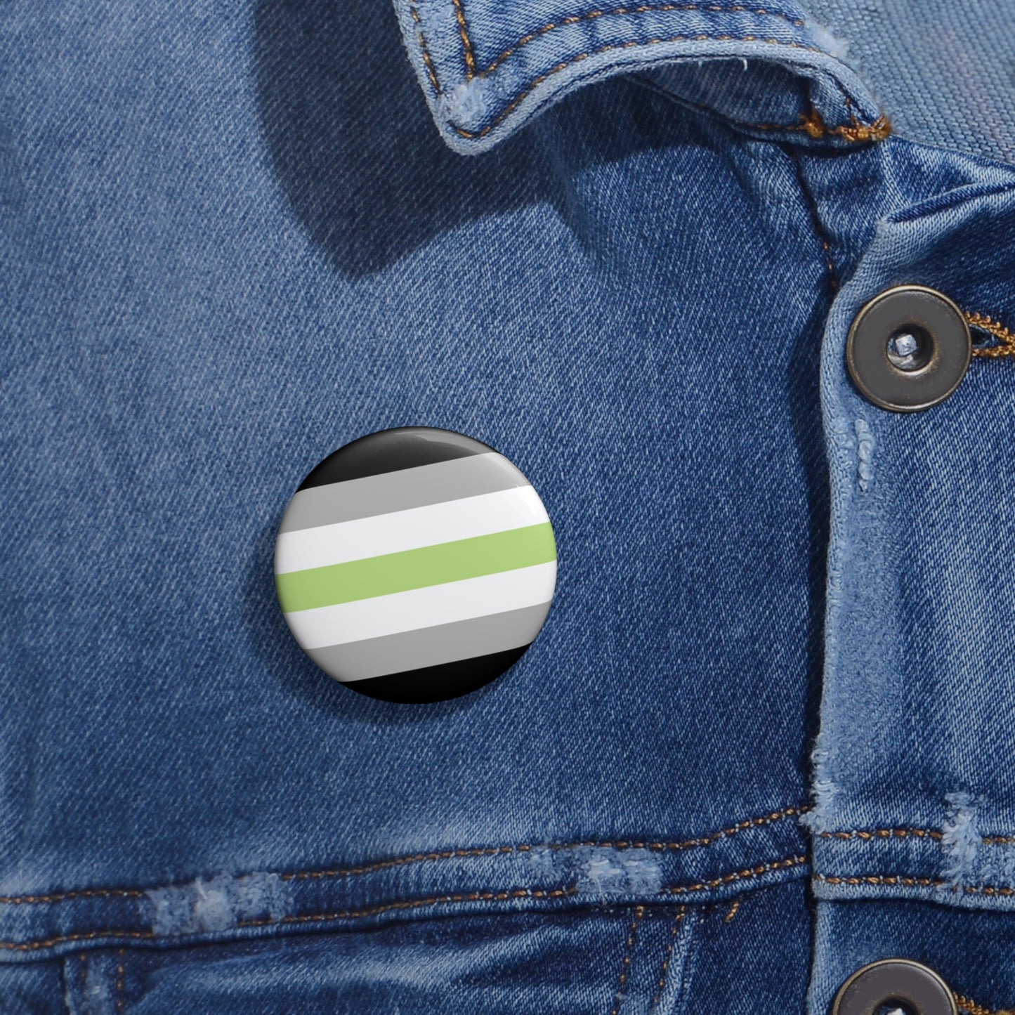 Agender Pride Flag Rainbow Pin Button