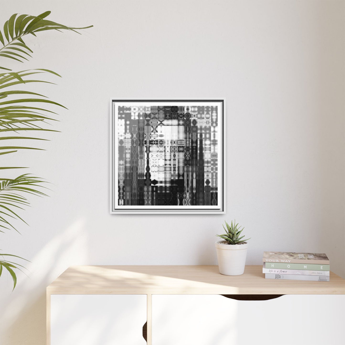 Feminist Icon Gloria Steinem Abstract Portrait Collage Art — Matte Canvas, Framed (Multi-color options)