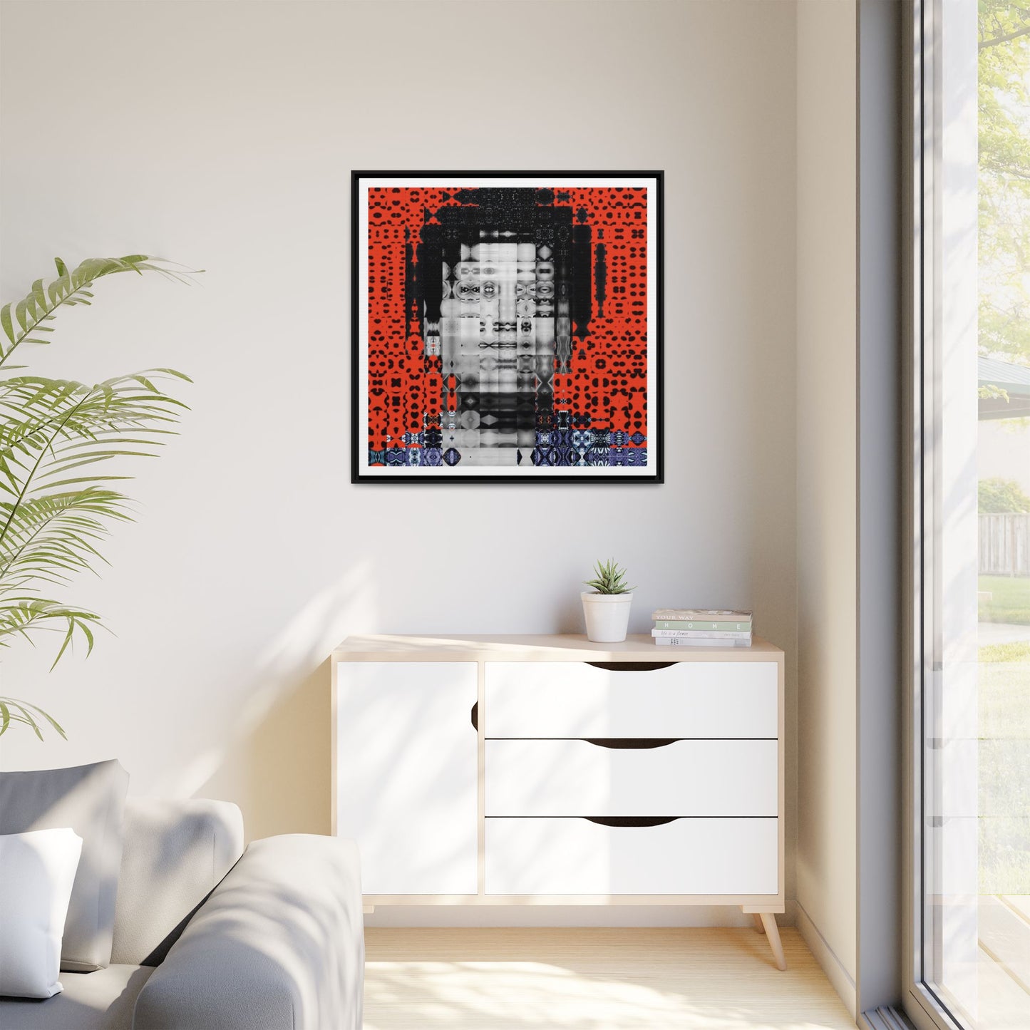 Iconic Foundational Feminist icon Audre Lorde Abstract Portrait Collage Art — Matte Canvas, Framed (Multi-color options)