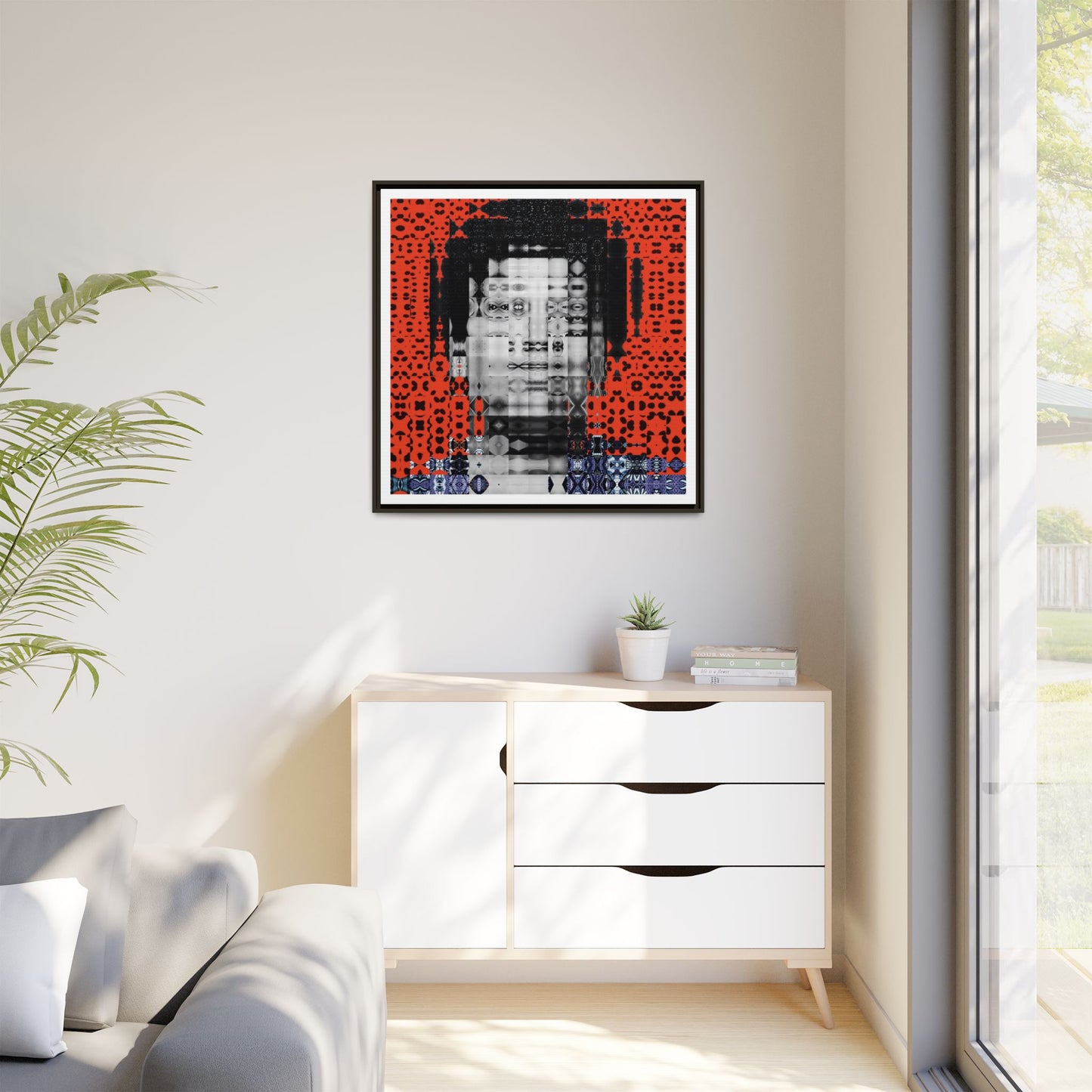 Iconic Foundational Feminist icon Audre Lorde Abstract Portrait Collage Art — Matte Canvas, Framed (Multi-color options)