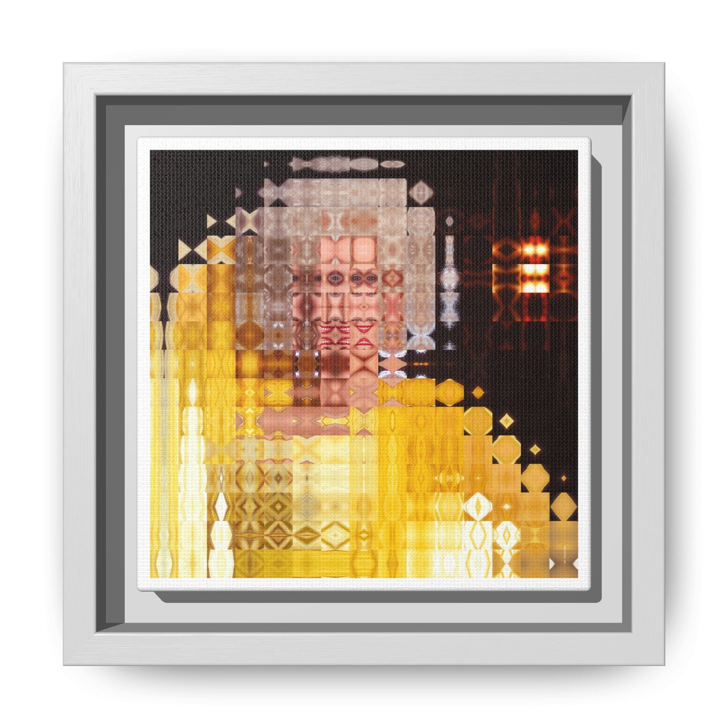 Disco Dolly Abstract Portrait Collage Art — Matte Canvas, Framed (Multi-color options)