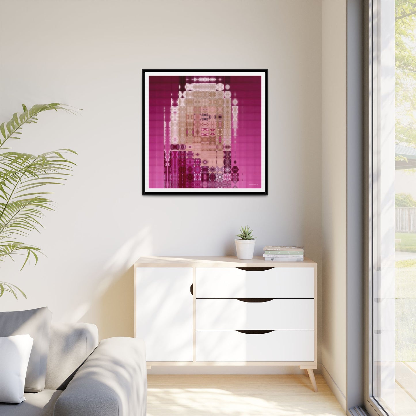 Iconic Queen of Country IV, Dolly Abstract Portrait Collage Art — Matte Canvas, Framed (Multi-color options)